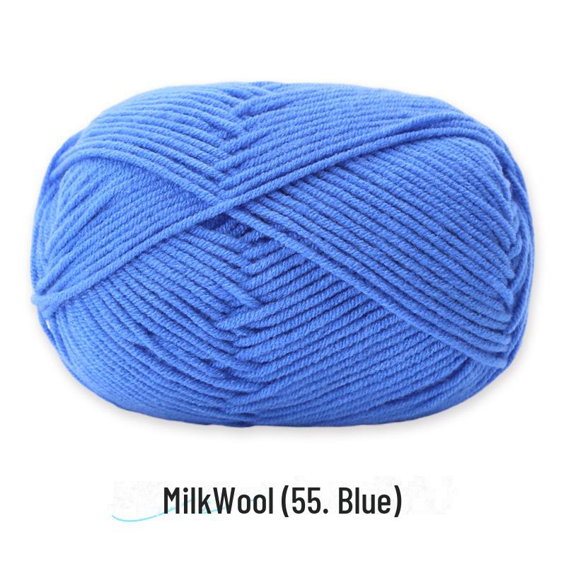 4-Strand Combed Milk Cotton Yarn Ball for DIY Crochet: Doll Making & Baby Sweater/Scarf Kit