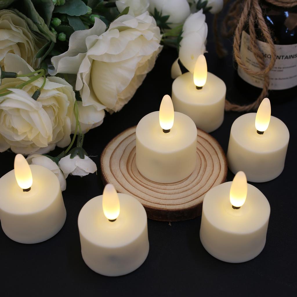 Rechargeable LED Candles with Timer Remote Flameless Flickering 3D Wick Tea Light Electronic Lighting Halloween Christmas Decor