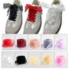 1Pair Women's Soft Casual Flat Shoestrings for Sneaker 2.5CM Wide Shoe Accessories Shoe Laces Silk Satin Ribbon Shoelaces