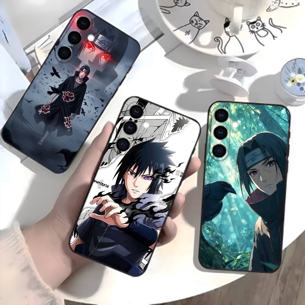 Anime T-Narutos Cover U-Uchiha Phone Case For Samsung Galaxy A73,A21s,A22,A31,A52,A53,A71,A41Soft Black Shell