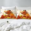 Turkey Three-Piece Quilt Cover 3D Digital Printing Bedding Autumn Pumpkin Maple Leaf Bed Cover