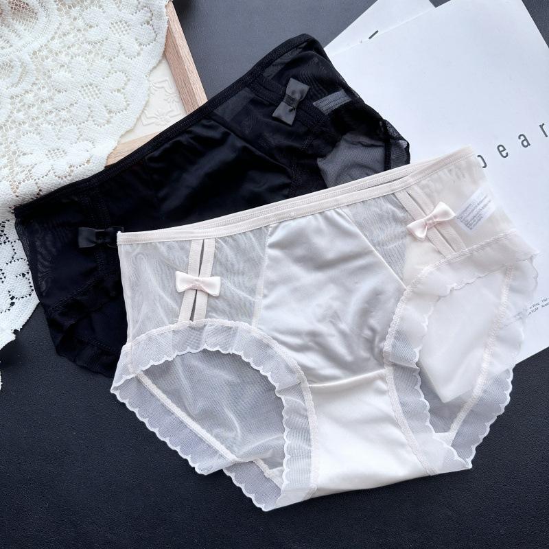 Ladies Spring and Summer Lovely Mesh Ice Silk Sexy Hip Briefs
