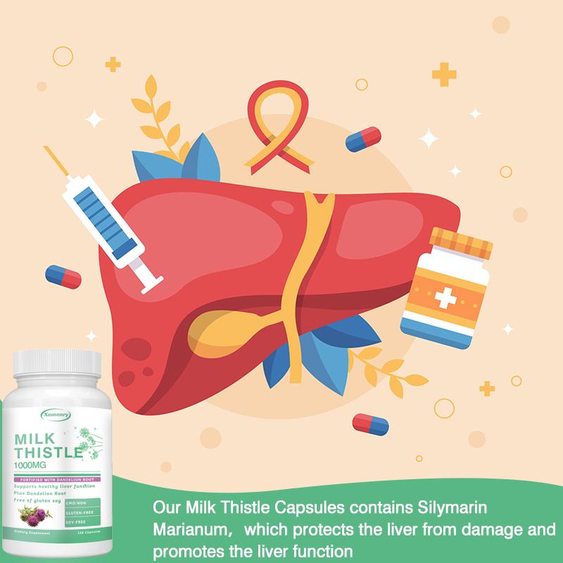 Milk Thistle 1000mg-w/ Dandelion Root Liver Support Liver Cleanse Detox & Repair