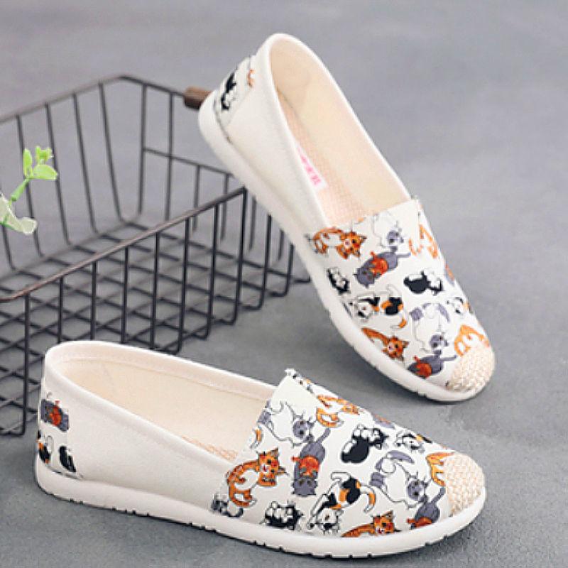 Универсальная парусиновая женская обувь 2024 года, новые туфли из ткани с плоской подошвой, мягкая подошва, легкие повседневные дышащие туфли для рыбалки, теннис