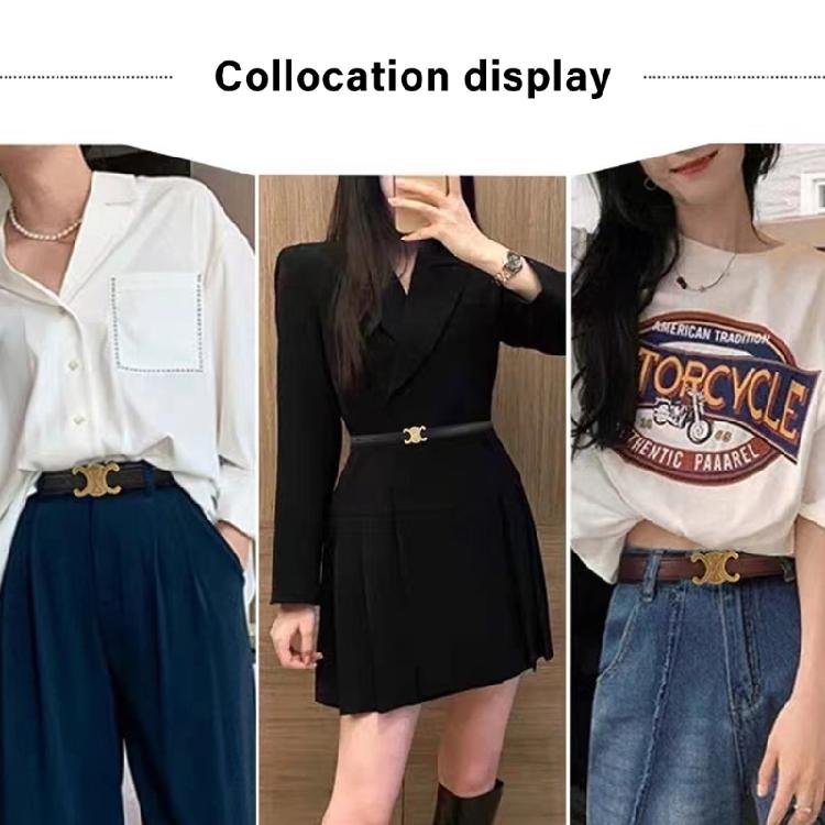 Стильный женский пояс для украшения талии с изысканной двойной полукруглой пряжкой для современной модной леди-девушки