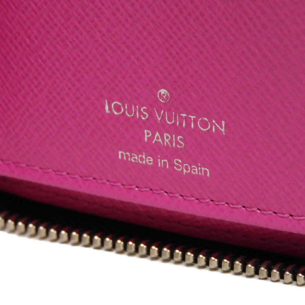 Used 12564 Zippy Wallet Vertical M30780 7940 Neon Pink New Zip Around Taiga Rama Monogram Rose Men's from Japan