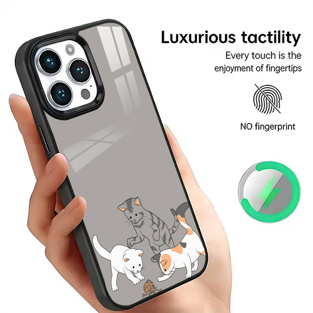 Three Cats Phone Case For iPhone17,16,15,14,13,12,11 Plus,Pro Magnetic with Magsafe Wireless Charging