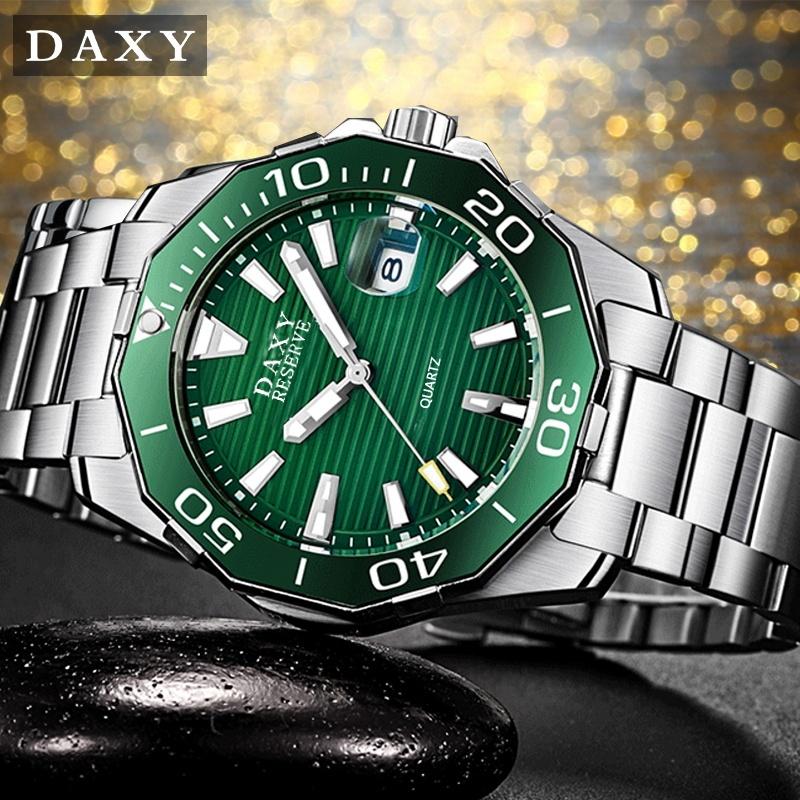 Luxury Fashion Quartz Watch Men Week Date Clock Stainless Steel Sport Watch Men Quartz Wristwatch Christmas Gift for Men
