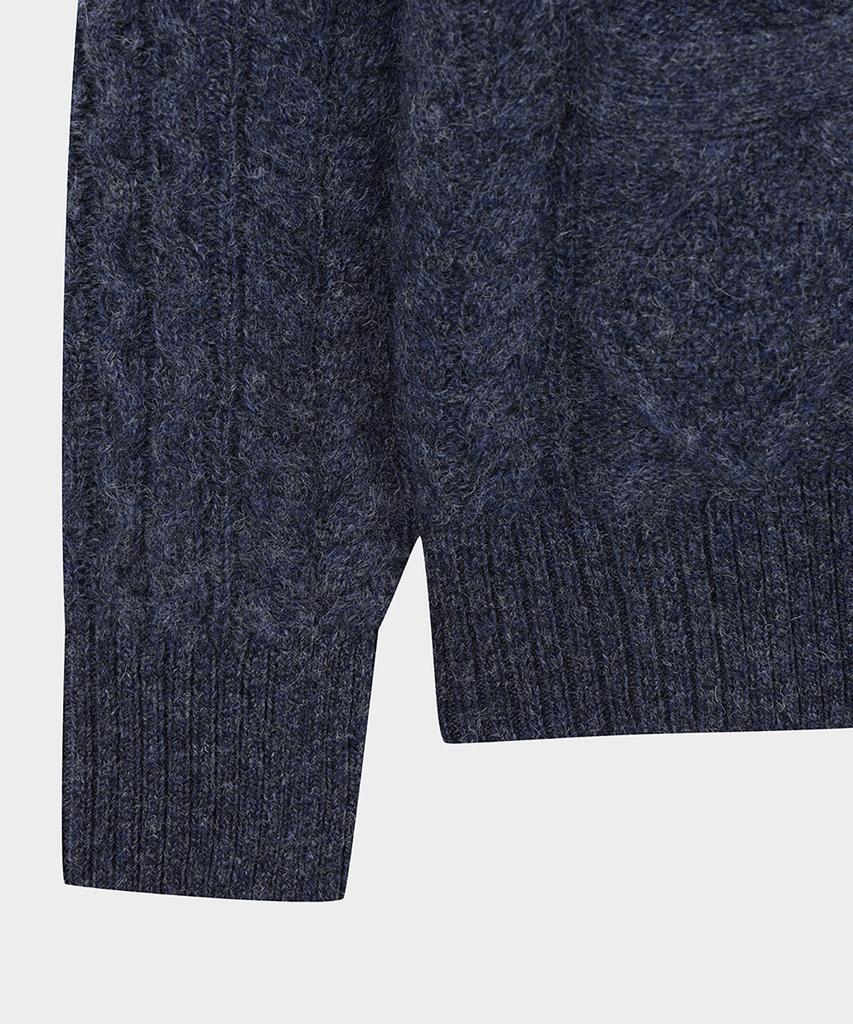 Brooks Brothers Aran Cable Cardigan (Blue) (Bbwcmf4510Mew)