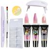 Клей для ногтей, 3 цвета, быстросохнущие маникюрные инструменты, УФ-лампа для ногтей, формы для ногтей, набор для наращивания ногтей