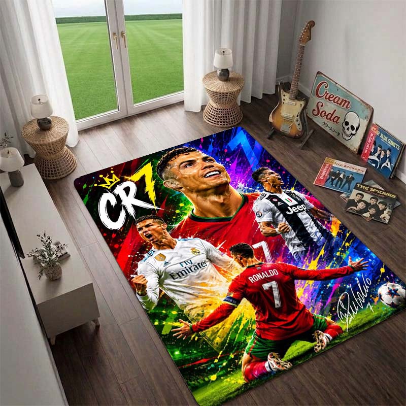 Portugal's CR7 7Ronaldo Football Area Rug,Non Slip Floor mat,Carpet,for Home Decor