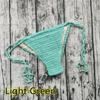 Handmade Crochet Tie-Up Bikini Shorts with Lining