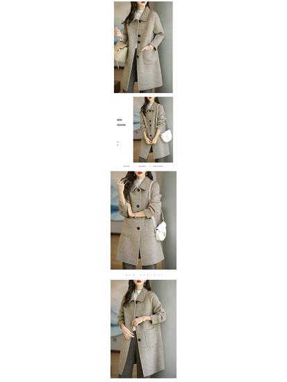 Женское шерстяное пальто с лацканами большого размера - Зима 2025: Идеальная средняя длина