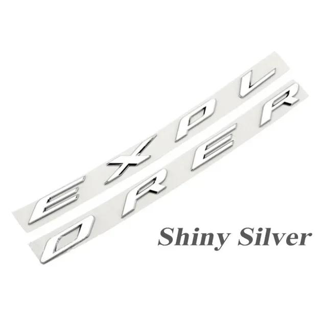 YCGQ2 Chrome Black Logo Explorer Emblem Leters Car Front Hood Emblem Bonnet Bagde For Ford Explorer 4 5 6 Explorer Sticker Accessories