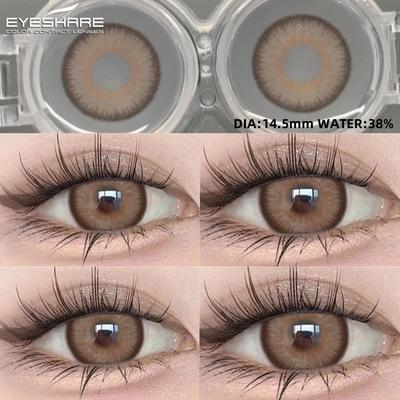 1 пара контактных линз LOIRE коричневого цвета, серые цветные контактные линзы Softlens, срок действия 6 месяцев
