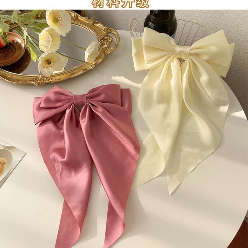 12 однотонных атласных лент с большими бантами, заколки-пружинки, аксессуары для волос для женщин и девочек, модные корейские летние головные уборы