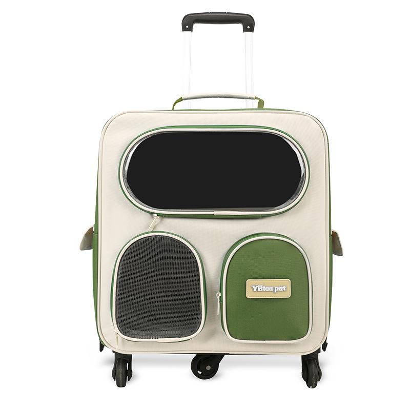Multifunctional Pet Suitcase Large Capacity Dog Travel Bag Outdoor Collapsible Cat Carrier on Trolley Lightweight Cat Transport