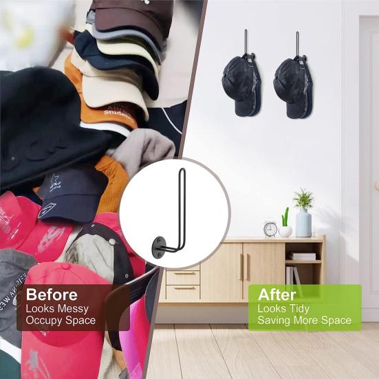 2 шт. крючки для шляп, вешалки для бейсбольных кепок, высокопрочные, прочные, несущие нагрузки, модернистский дизайн, компактные держатели для шляп