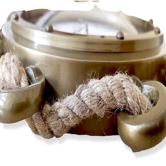 Морские часы-иллюминатор из джутовой веревки 16 дюймов Морские настенные часы