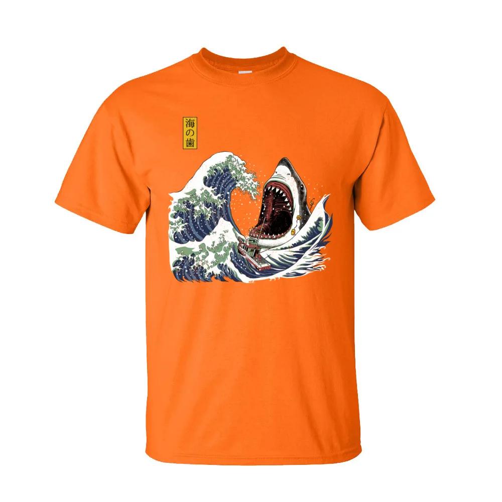 Футболки из 100% хлопка, мужские футболки, футболки с коротким рукавом Great Wave Birthday, осень 2020, популярная белая футболка с круглым вырезом, Прямая поставка