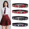Fashion Ladies Flower Pattern Pu Leather Belt With Metal Buckle For Casual Jeans Wear