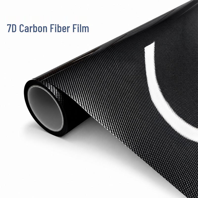 Glossy 7D Carbon Fiber Car Body & Interior Wrap with Air Release Channels.