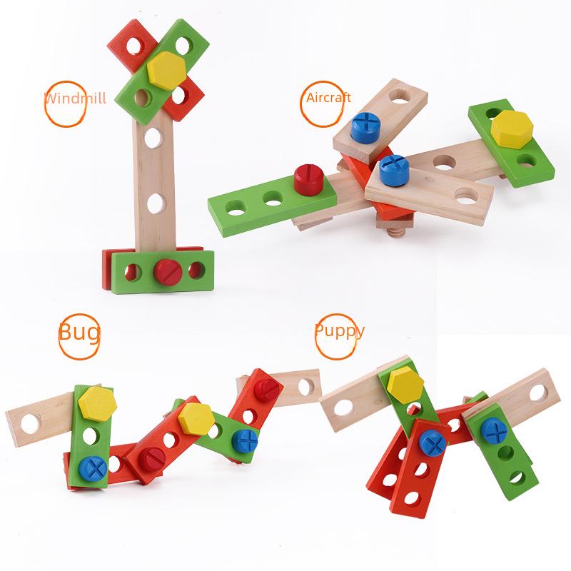 DIY Портативный Деревянный Ящик Для Инструментов Образовательный Игровой Набор Для Детей - Игрушка Для Ролевого Ремонта