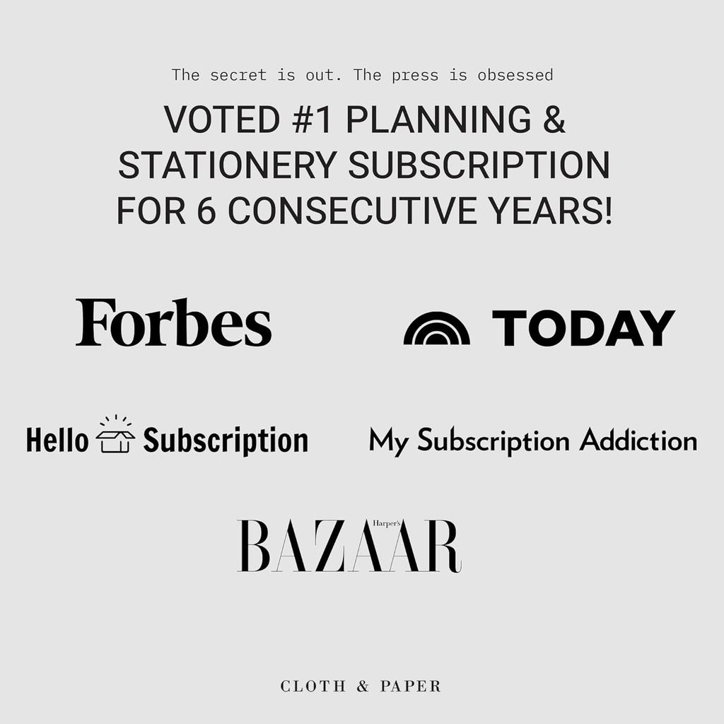 Ежедневник Cloth & Paper 2026 года erts - Начинается с понедельника | Размер A5 5,8 x 8,3 дюйма | Сменные блоки для 6-кольцевого планера | 2 дня на странице | Минималистичный ежедневник