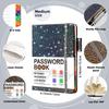 С пружинным ремешком B6 Адресная книга Твердый переплет Веб-сайт Книга записей Английская Пароль Книга Среднего возраста