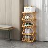 Многоуровневая складная бамбуковая полка для обуви без сборки, узкая, экономичная, для прихожей, кладовки, общежития