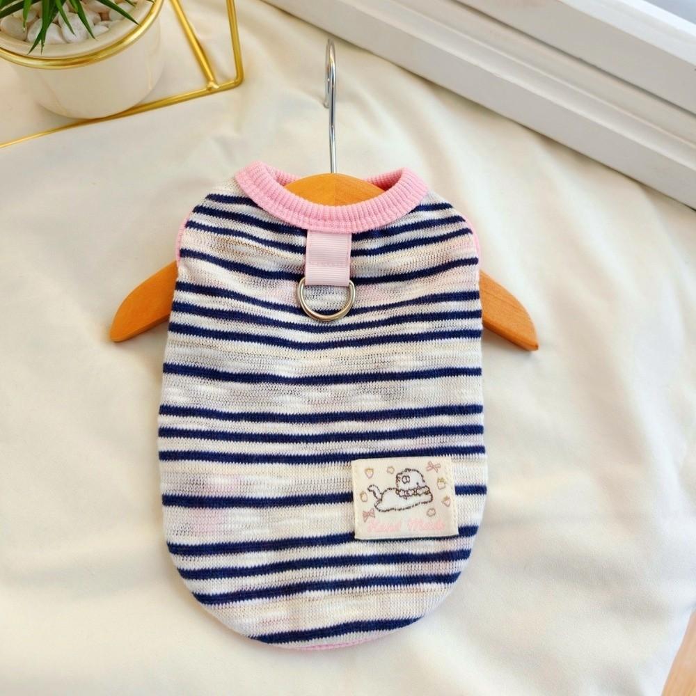Breathable Dog Tulle Dress Striped Knit Puppy Clothing New Summer Dog Vest For Small Dogs