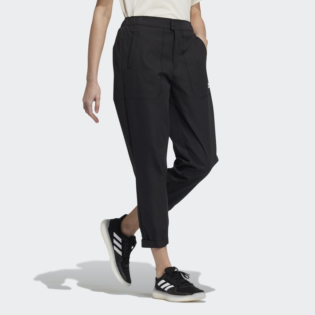 adidas Трикотажные спортивные штаны женские черные H07388