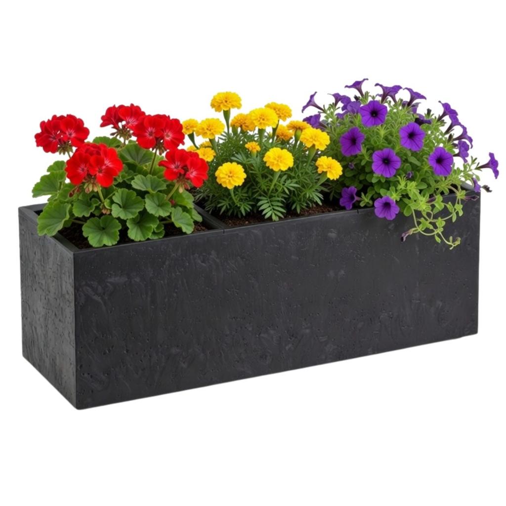 Donica Betonique Na Kółkach Czarny Beton 90X30Xh30 Cm