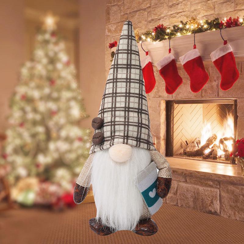 High-end Knitted Christmas Gnome Plush Ornament with Pointed Hat