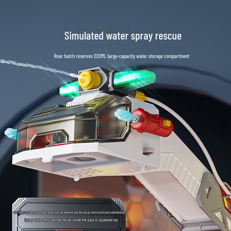 Многофункциональная пожарная машина спасательной службы в стиле Сэма - Большая полицейская машина с водяным распылителем и треком для мальчиков