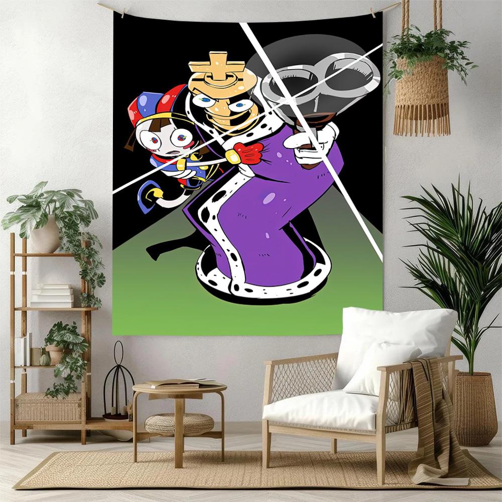 Digital Circus Game Style Wall Decor Tapestry Art For Pet Memorial Birthdaywedding Party Backdrop Family Gift