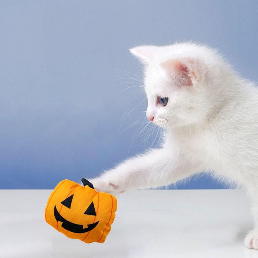 Ghost/Spirit/Pumpkin Cat Chewing Fun Doll Plush Halloween Cat Teeth Grinding Toys  Cleaning Teeth