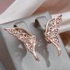 Винтажные серьги-бабочки Kinel цвета розового золота с блестящим цирконом