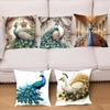 1pc Nordic Style Peacock Oil Pillow Case Square Bedroom Sofa Leisure Comfort Cushion Car Living Room Home Decoration