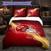 Набор постельного белья из микрофибры с узором Kansas City Chiefs, 3 предмета, декоративный комплект с пододеяльником для спальни, домашнего использования
