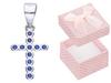 Silver Cross Pendant with Cubic Zirconia Small Rhodium-Plated Silver Cross Pendant