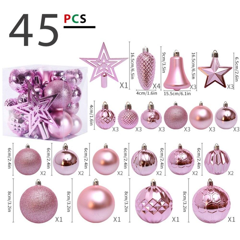 Рождественский шар, 45 шт., небьющийся набор подвесок в виде рождественского шара