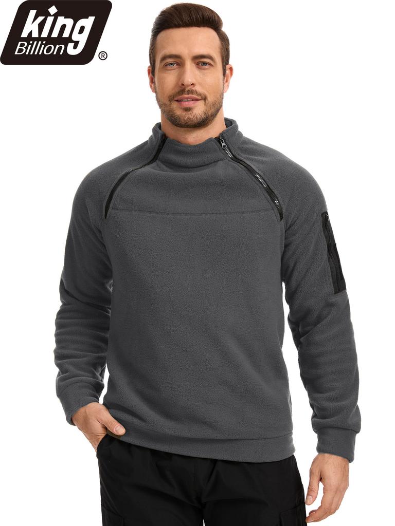 Тактический мужской пуловер с высоким воротником - Осень Зима Утепленный на флисовой подкладке С длинным рукавом Мягкий Удобный Прочный Мужская повседневная толстовка для ежедневной носки