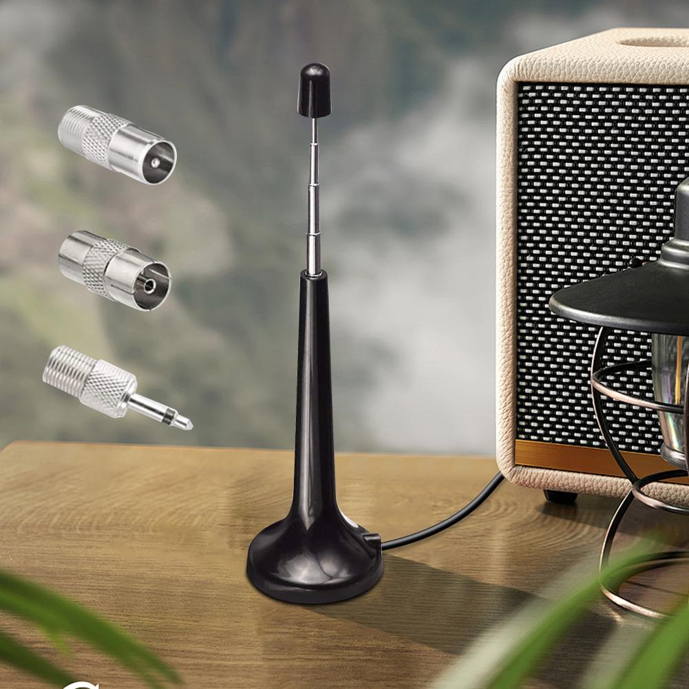 Антенны FM с высоким усилением, телескопические, с 3 адаптерами, ТВ-антенна комнатная, антенна для DAB-радио, сменная антенна для домашнего стереоприемника