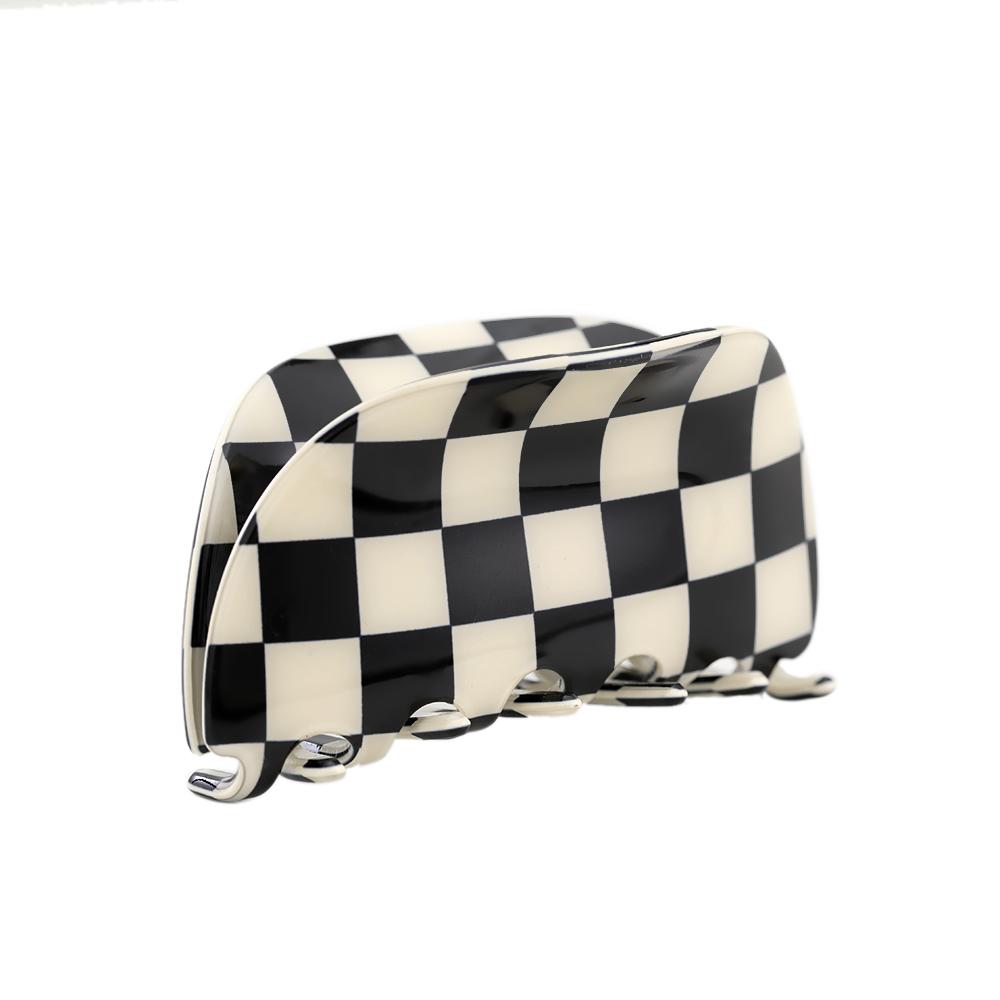 2023 Black and White Matte Polished Hollow Acrylic Hairpin Lovely Hairpin Temperament Girl Hair Crab Hair Accessories