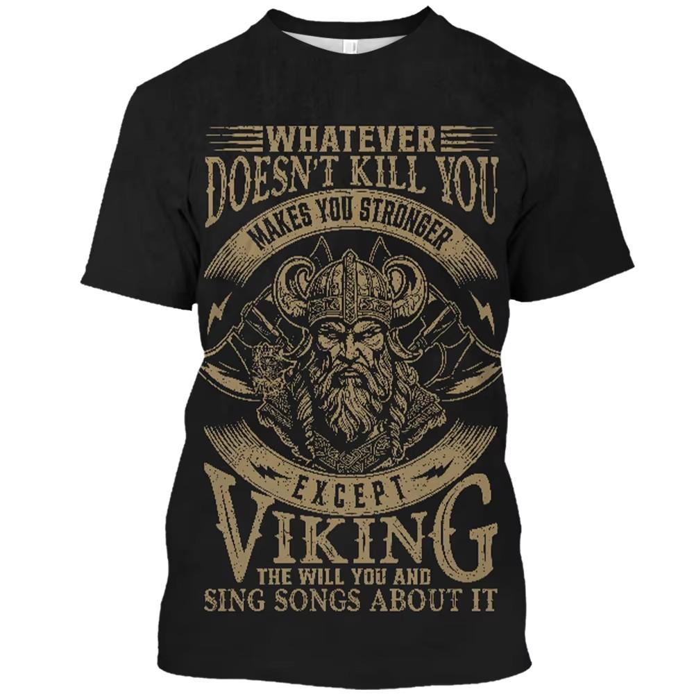 Летняя футболка с принтом Viking Warriors Graphic 3D, мужские свободные топы с коротким рукавом в скандинавском стиле, футболки, мужская одежда, размер XXS-6XL