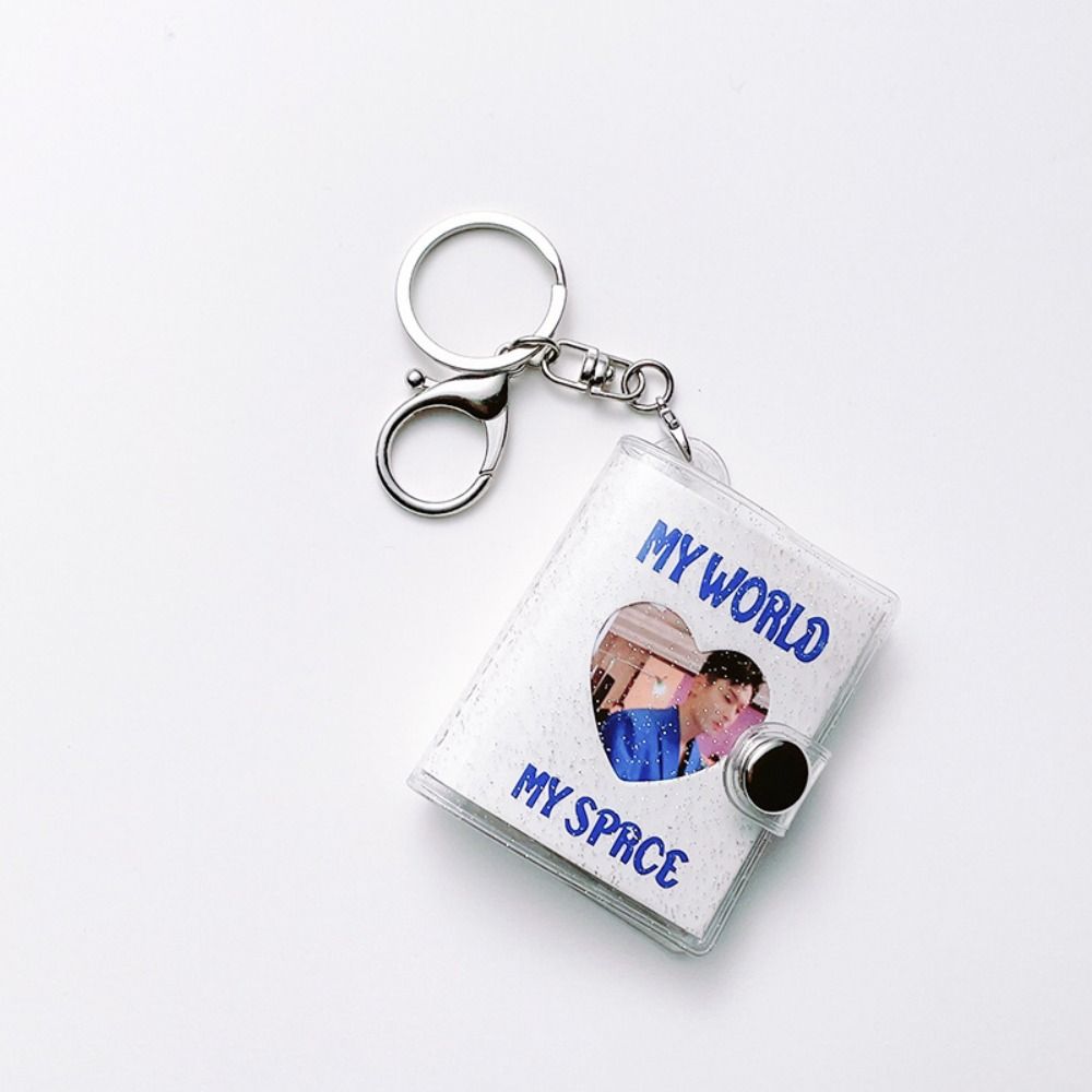 Portable 2 Inch Mini Photo Albums 20 Pockets Love Heart Photos Holder PVC Hollow Name Card Book