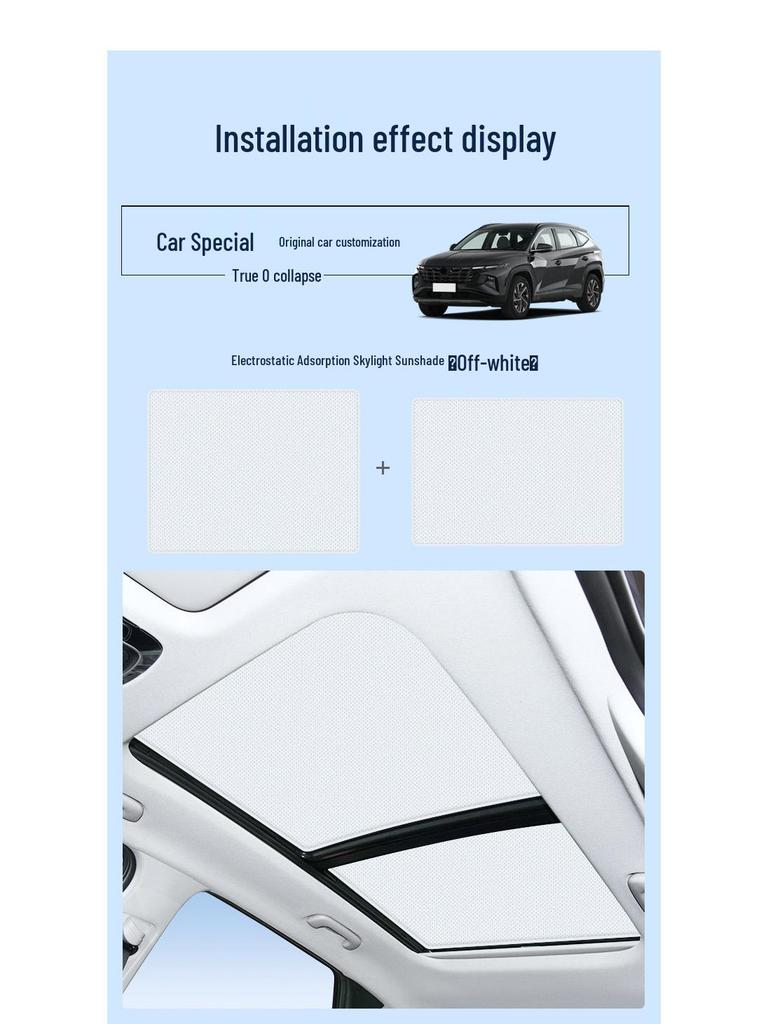 Непрозрачная статическая солнцезащитная шторка для Hyundai Santa Fe 13-18: Теплоизоляция, Защита от солнца, Блокировка приватности