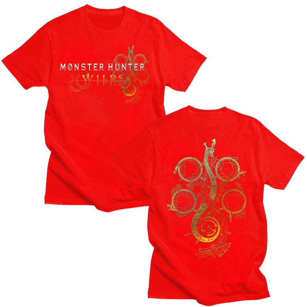 Футболки Monster Hunter Wilds Symbol, горячая игра, новые мужские хлопковые топы унисекс с круглым вырезом и коротким рукавом, модная эстетическая футболка Y2K
