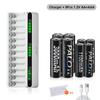 PALO 1.2V AA &AAA Ni-MH Rechargeable Battery Batteries 3000mAh &1100mAh 2A 3A Battery +12 Slots LCD USB 1.2V AA AAA NIMH NI-CD Battery Charger
